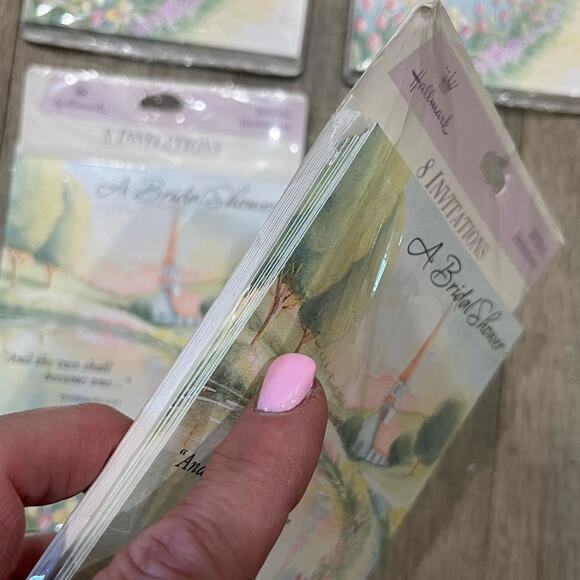 Set of 4 Packs Vintage Hallmark Bridal Shower Invitation Nostalgia NEW 32 Total - Picture 6 of 8